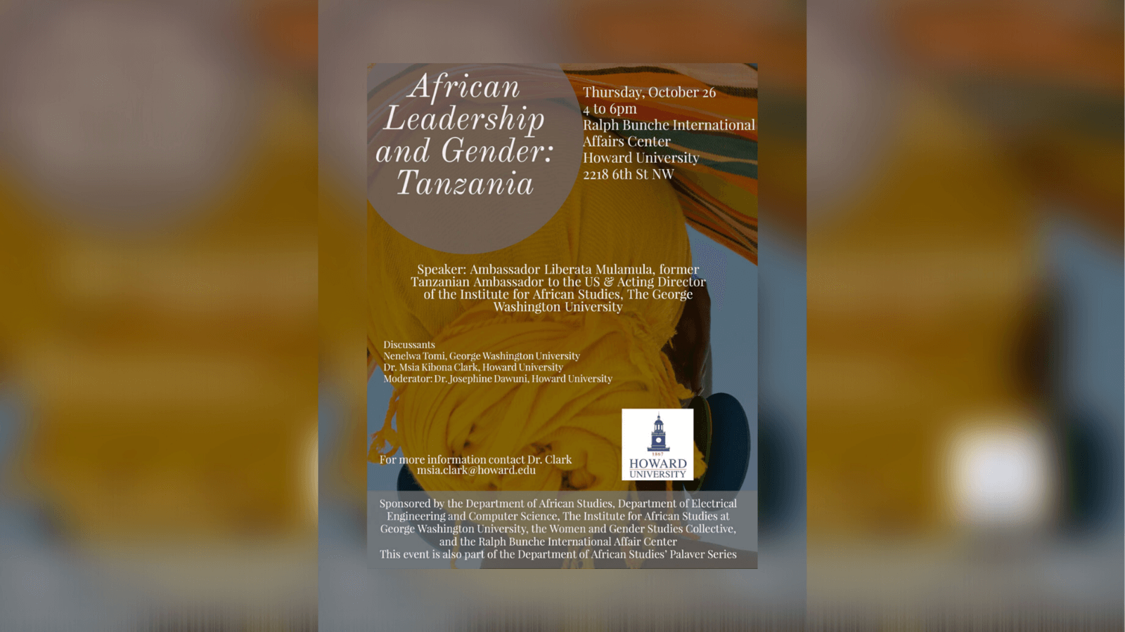 African Leadership and Gender Tanzania Event Flyer