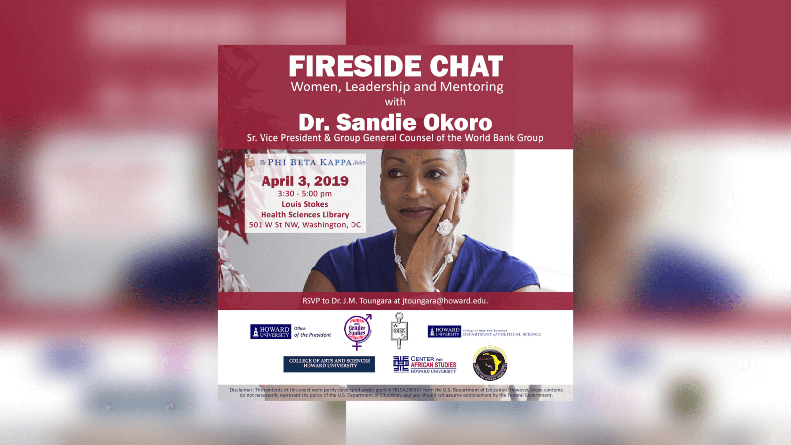 Fireside Chat on Women Leadership and Mentoring Event Flyer