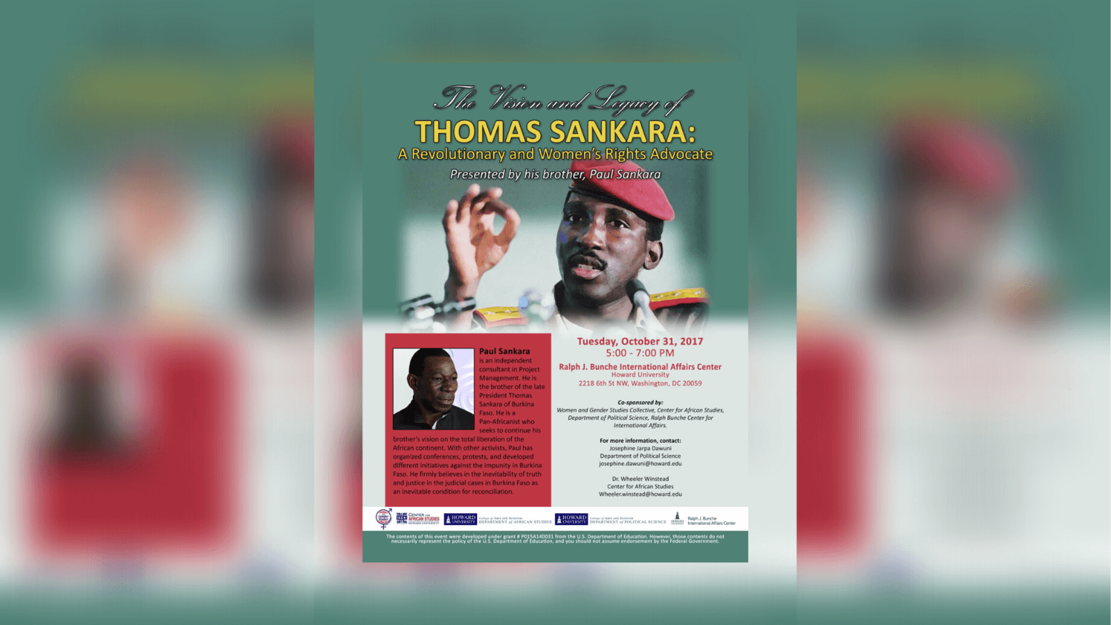 The Vision and Legacy of Thomas Sankara Event Flyer